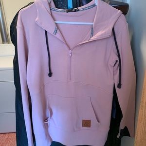 Dusty rose/ light pink half zip hoodie